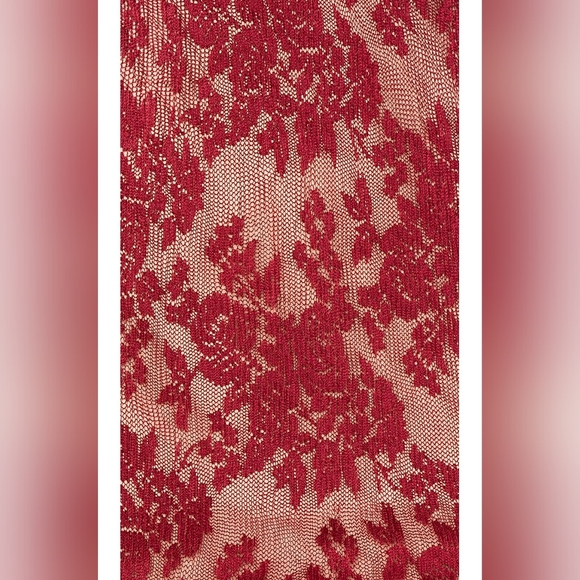 Endless Rose, Sleeveless Lace High Neck Midi Dress color Burgundy - Picture 10 of 10